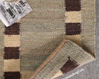 Handwoven Hemp Runner – Boho Farmhouse Natural Jute Carpet