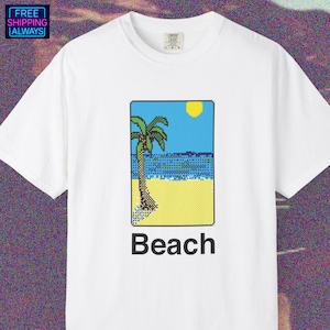 Retro Nostalgic Handdrawn 90s, Beach Vibes Unisex T-Shirt, Office Gifts, Tech Lovers, Solitaire, Windows 98, Windoes 95
