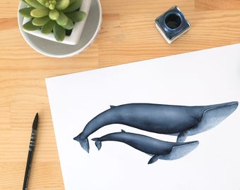 art print mom to be, blue whale, sea nursery, blue whale art print, Baby animal nursery art, baby animal nursery, sea nursery print