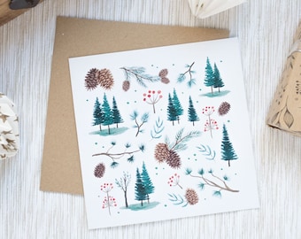 Winter holiday card, happy holidays, winter holiday greeting card, winter landscape card, Happy New Year 2023, new year card, christmas card