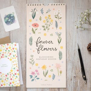 Floral birthday calendar, Perpetual birthday calendar, Wall Birthday Perpetual Calendar, Birthday calendar for flower lover, event calendar