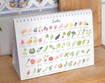 Vibrant Fruits and Vegetable Calendar - Unique Gift for Vegetarians & Healthy Lifestyle Enthusiasts