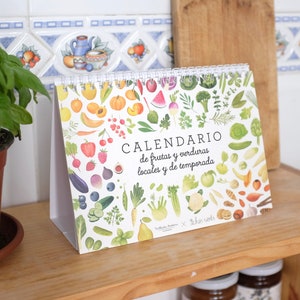 Calendario vegano, Calendario stagionale, Calendario cucina, Prodotti locali, Regalo per vegetariani, Calendario verdure, Stile di vita sano