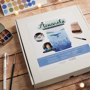 Kit aquarela, kit de pintura DIY, kit de pintura em aquarela, kit de artista, aquarela artesanal, aquarela iniciante passo a passo, pinte sua própria