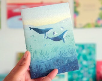 Pocket notebook, Ocean notebook, A6 notes journal, gift for sea lover, A6 notebook, ocean lover gift, ocean stationery, sea notebook