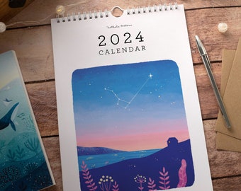 Unique 2024 Paper Calendar - Inspire Wanderlust & Celebrate the Beauty of the Living World - Ideal Gift for Travel Lovers