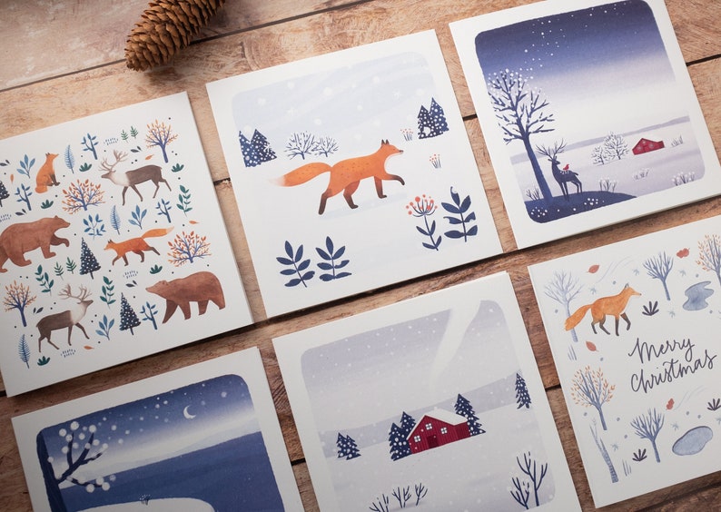 Set de 5 cartes de Noël