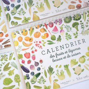 Calendrier des légumes, cadeau pour les produits écologiques et locaux, mode de vie sain, Calendrier de cuisine, Calendrier saisonnier, Cadeau pour végétarien, image 2