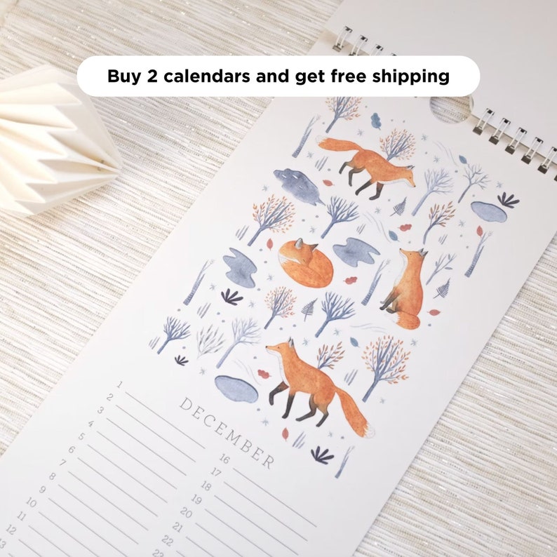 Animal birthday calendar, Perpetual birthday calendar, Wall Birthday Perpetual Calendar, Birthday calendar for animal lover, event calendar image 4