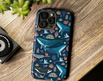 Jolie coque de portable avec motif baleine - Cadeau parfait pour les amoureux de la mer - Accessoires élégants