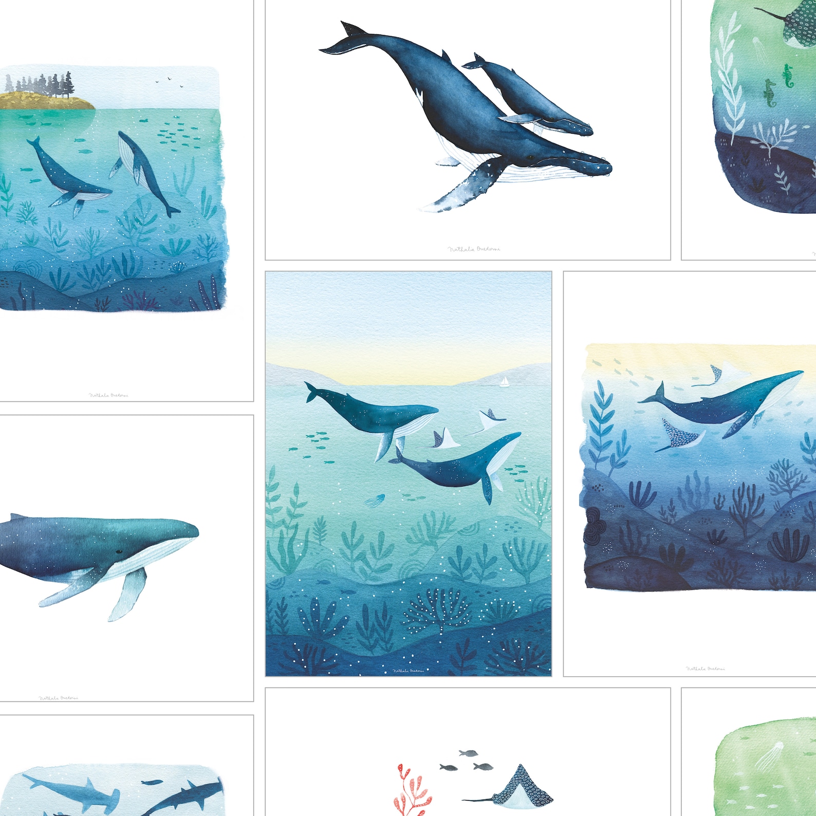 Ocean Printed Ocean Wall Art, Ocean Art Print, Ocean Life, Marine Life, Coastal Wall ...