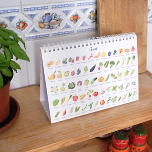 Calendrier des légumes, cadeau pour les produits écologiques et locaux, mode de vie sain, Calendrier de cuisine, Calendrier saisonnier, Cadeau pour végétarien, image 6