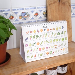 Calendrier des légumes, cadeau pour les produits écologiques et locaux, mode de vie sain, Calendrier de cuisine, Calendrier saisonnier, Cadeau pour végétarien, image 8