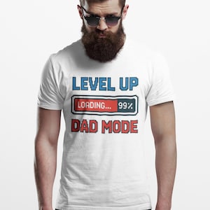 Gamer Dad Shirt, Level Up To Dad, New Dad Gift for Husband, Pregnancy Announcement Tee, Dad Mode, Baby Shower Gift for Geeky Dad