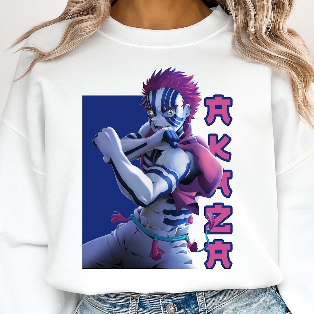 Akaza Retro PNG | Demon Slayer Clipart | Anime Character Design for DTF ...