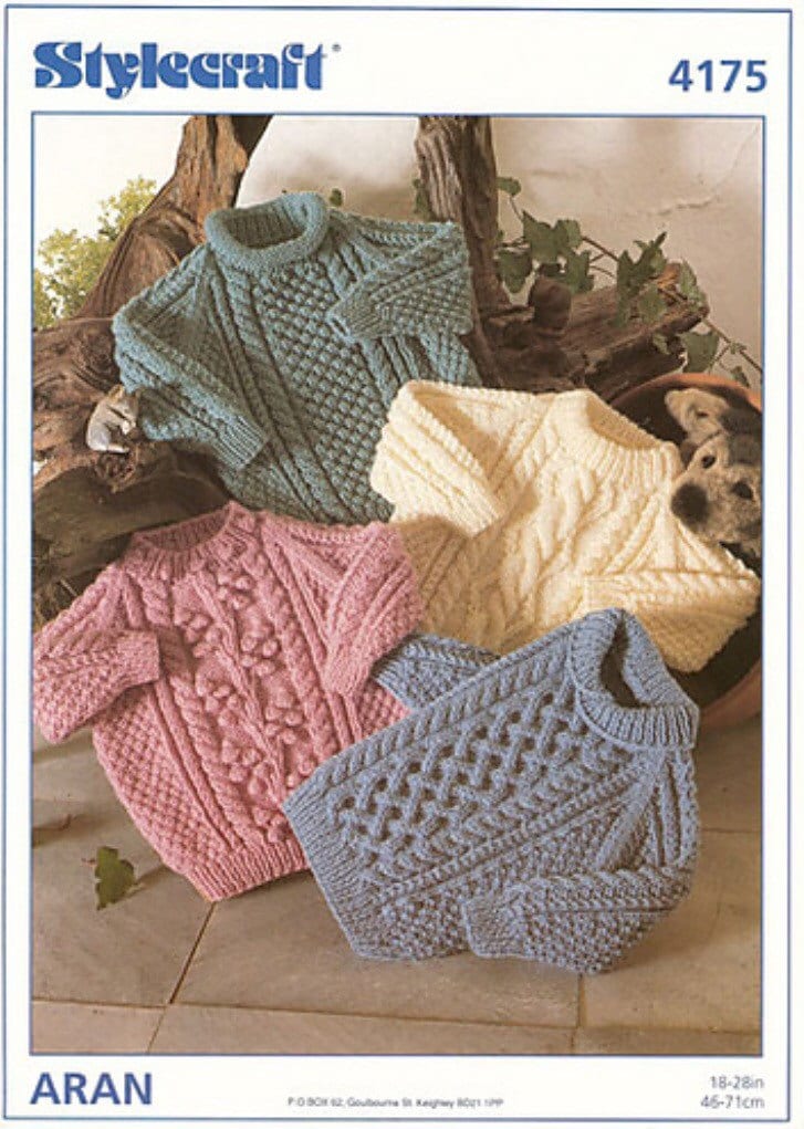 Knitting pattern vintage aran jumpers sweaters cable baby to 10 years…