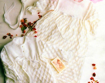 Vintage Baby Christening Set Knitting Pattern (PDF Download)
