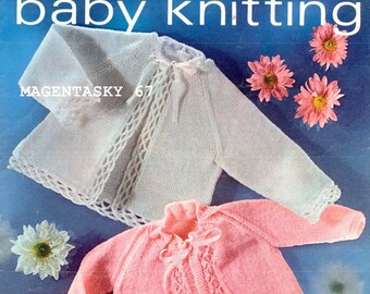 Vintage baby cardigan matinee coat knitting pattern newborn PDF instant download