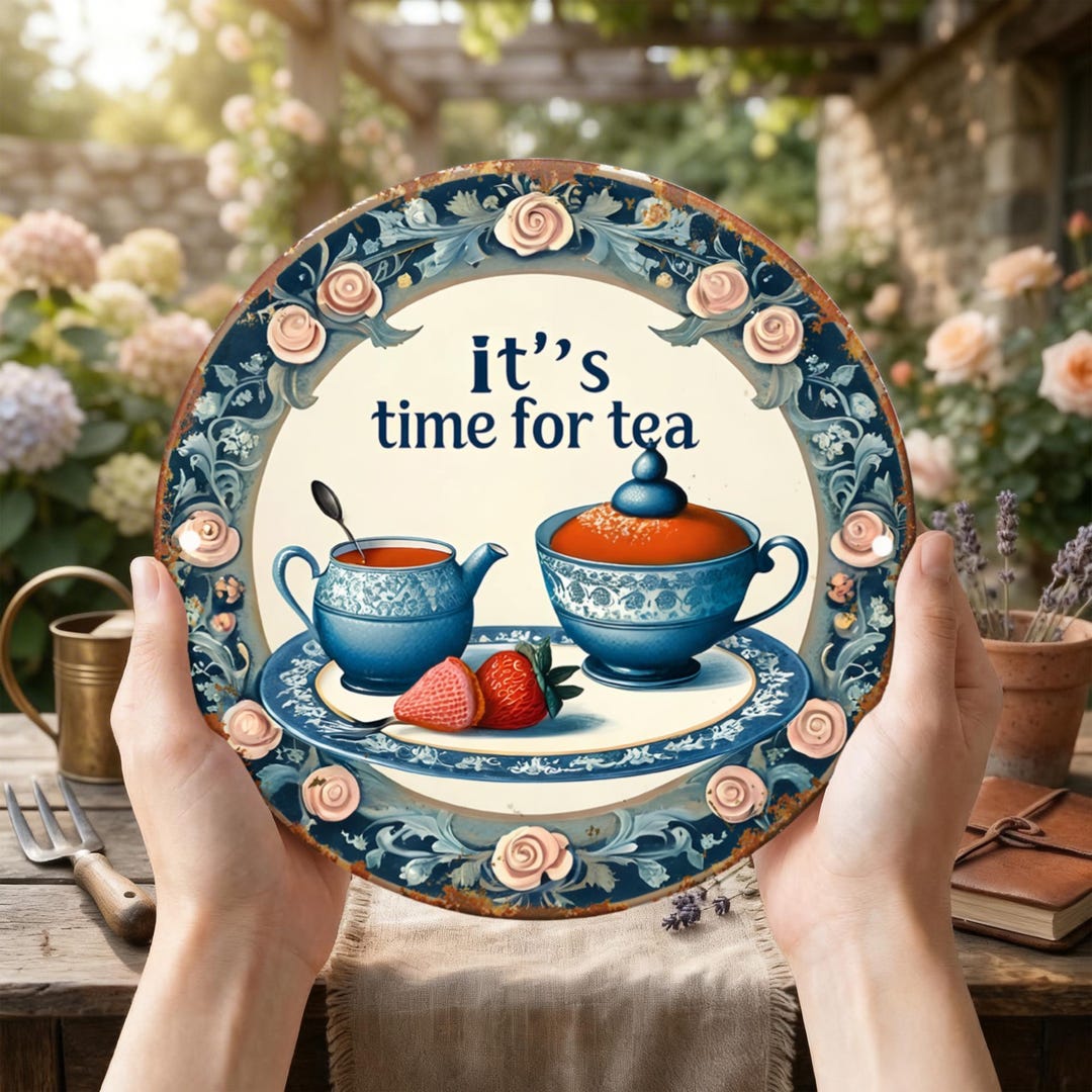 Time For Tea Sign It’s Time for Tea Decor Signs,vintage Teaware Tin Signs,retro Kitchen ...