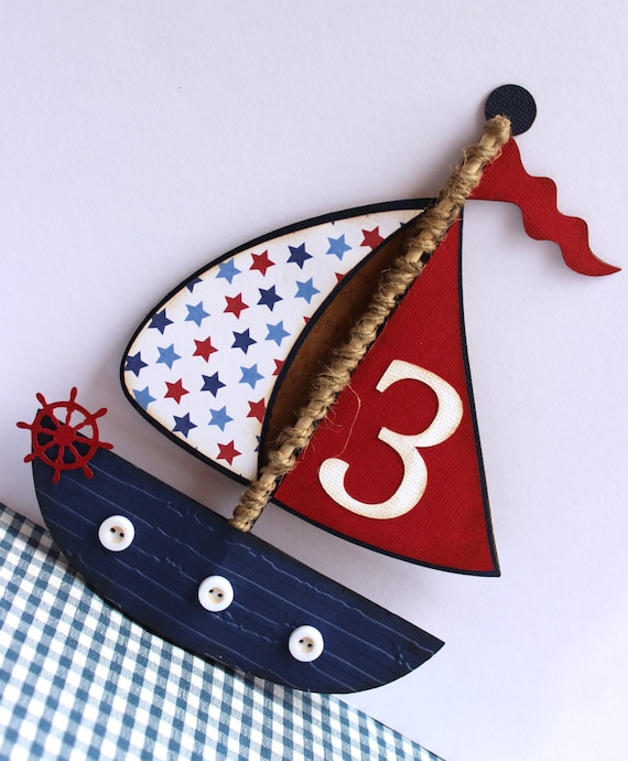 Handmade Nautical Invitation SailBoat Boat Birthday