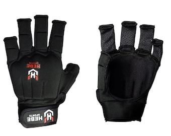 Feldhockey Halbfingerhandschuh: Gepolsterter Griff, leichter Schutz - linke Hand