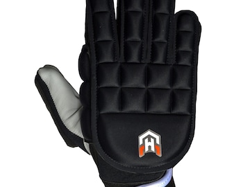 HEBE Feldhockey-Handschuh: Lederhandfläche, voller Finger, linker Handschutz