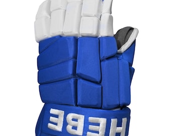 Blau Weiß Gepolsterte Eishockey Handschuhe: Schützende Trainingsausrüstung