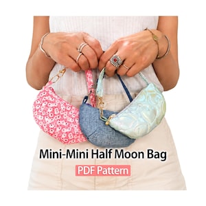 Mini-Mini Half Moon Bag PDF Pattern | Cute Tiny Bag Charm Sewing Tutorial