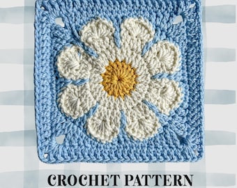 Daisy Granny Square Crochet Pattern (PDF Download)