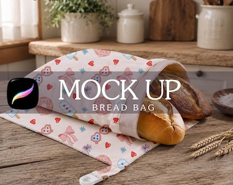 Farmhouse Sourdough Bread Bag Mockup, Procreate, Digital Download