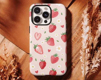 Kawaii Strawberry Phone Case: Colorful Fruit Pattern, Compatible For iPhone 17 16, 15, 14, 13, 12, 11 Pro Max ,Samsung S25 S24 S23 S22 Ultra