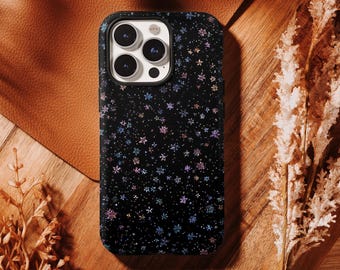 Black Glitter Star Phone Case, Aesthetic Phone Cover, Compatible For iPhone 17 16, 15, 14, 13, 12, 11 Pro Max ,Samsung S25 S24 S23 S22 Ultra