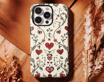 Funda resistente para teléfono Retro Vine Red compatible con iPhone 17, 16, 15, 14, 13, 12, 11 Pro Max, Samsung S25, S24, S23, S22 Ultra