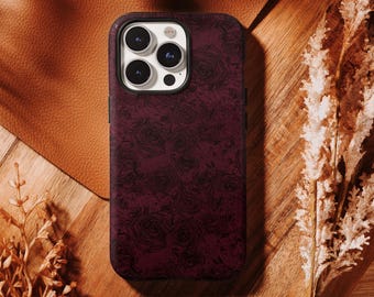 Burgundy Phone Case Moody Elegant Deep red Cover, Compatible for iPhone 17 16, 15, 14, 13, 12, 11 Pro Max ,Samsung S25 S24 S23 S22 Ultra