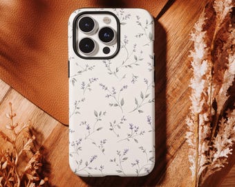 Funda de teléfono con diseño floral simple y delicado, ideal para iPhone 17, 16, 15, 14, 13, 12, 11 Pro Max y Samsung S25, S24, S23 y S22 Ultra.