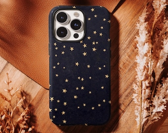 Star Phone Case,Midnight Starry Phone Case,Gold Star Pattern Cover, iPhone 17 16, 15, 14, 13, 12, 11 Pro Max ,Samsung S25 S24 S23 S22 Ultra