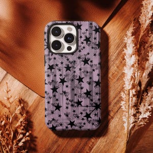 Funda Retro Star Y2K Collage, Purple Grunge Twinkle Whimsy Artistic, iPhone 17 16, 15, 14, 13, 12, 11 Pro Max, Samsung S25 S24 S23 S22 Ultra