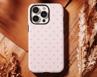 Blush Pink Tiny Star Phone Case - Soft Coquette Cover,Compatible For iPhone 17 16, 15, 14, 13, 12, 11 Pro Max ,Samsung S25 S24 S23 S22 Ultra