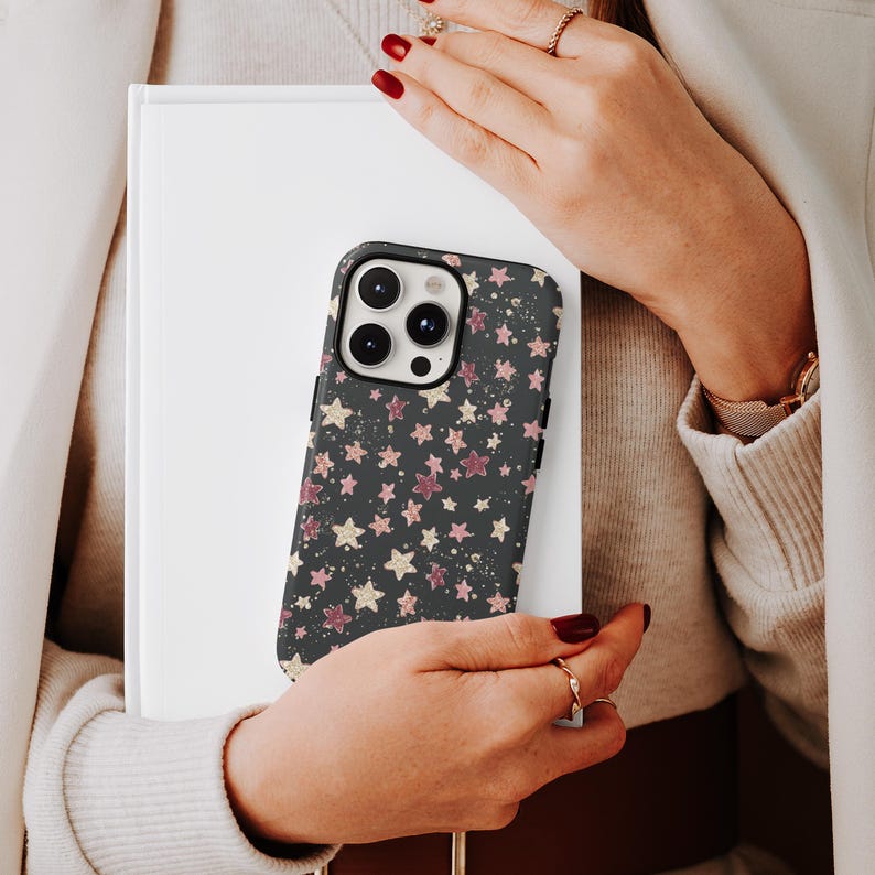 Vintage Star Flashing Pattern Case,retro Y2K Celestial Galaxy Sparkle ...