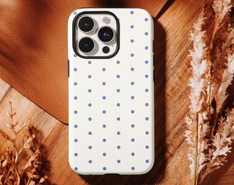 White Polka Dot Phone Case, Y2K Style, Cute Trendy Aesthetic,iPhone 17 16, 15, 14, 13, 12, 11 Pro Max ,Samsung S25 S24 S23 S22 Ultra