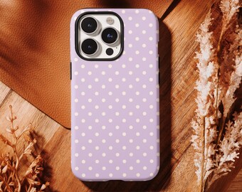 Purple Polka Dot Phone Case, Coquette Style, Compatible For iPhone 17 16, 15, 14, 13, 12, 11 Pro Max ,Samsung S25 S24 S23 S22 Ultra