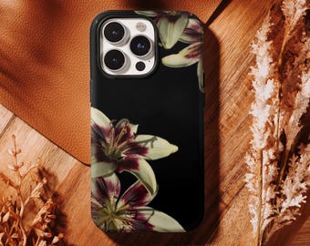 Lily Orchid Floral Y2k Phone Case, Retro And Elegant, Compatible For iPhone 17 16, 15, 14, 13, 12, 11 Pro Max ,Samsung S25 S24 S23 S22 Ultra
