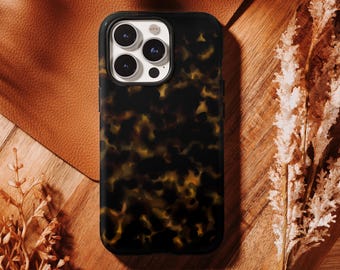 Funda de carey ámbar oscuro, estilo moderno, compatible con iPhone 17, 16, 15, 14, 13, 12, 11 Pro Max y Samsung S25, S24, S23 y S22 Ultra.