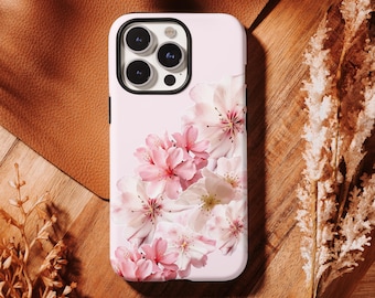 Pink peach blossoms Phone Case,Pink Floral Design,Gift for Her, For iPhone 17 16, 15, 14, 13, 12, 11 Pro Max ,Samsung S25 S24 S23 S22 Ultra