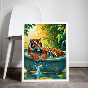 Tiger Printable Wall Art – Jungle Animal Digital Download, Safari Wildlife Decor for Living Room, Bedroom, or Home Office