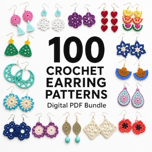 100 Crochet Earring Patterns PDF Bundle
