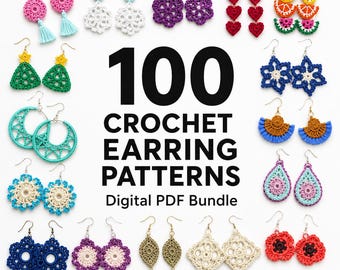 100 Crochet Earring Patterns PDF Bundle