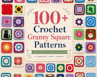 101 Crochet Granny Square Patterns PDF: Motif Bundle for Blankets, Afghans and Garments