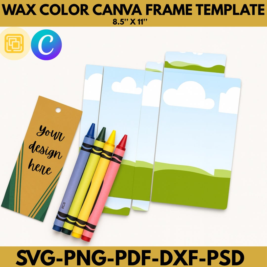 Editable Crayon Box Template: Canva Design, Printable SVG PDF - Etsy