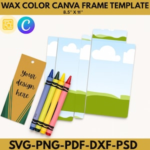 Editable Crayon Box Template: Canva Design, Printable SVG PDF